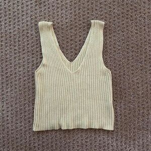 Ribbed v neck tank top